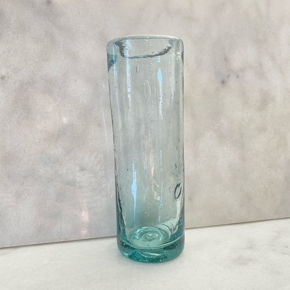 Hand Blown Glass Green Vase - Picture 4 of 7